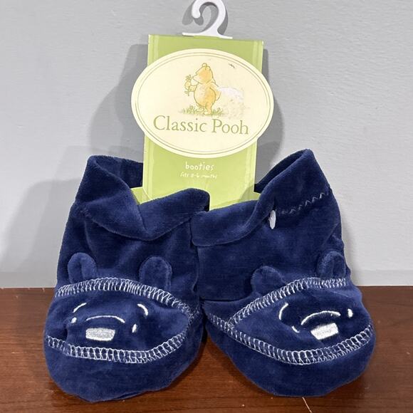 Disney Other - Classic Pooh Disney Winnie The Pooh Navy Blue Baby Booties